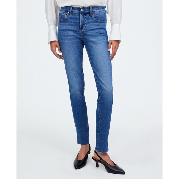 NWT | Madewell Raw Hem Mid-Rise Stovepipe Jeans | Sz 32 - Picture 1 of 5